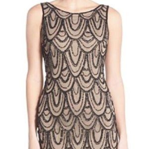 Pisarro Nights Tan Sequined Open Back Dress